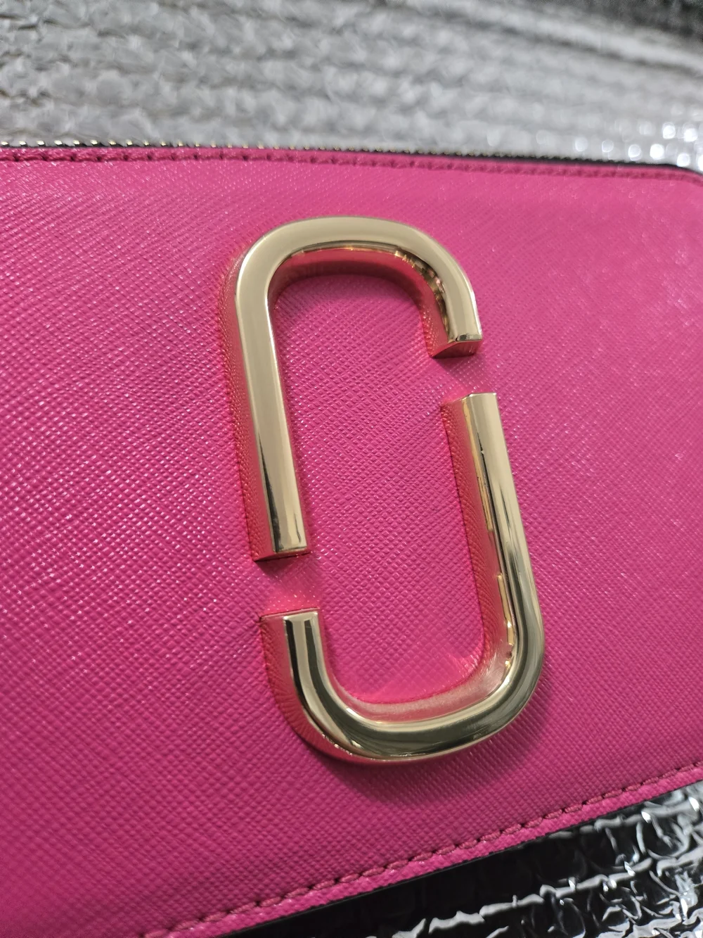 Marc Jacobs Fuchsia Snapshot Double J Crossbody with Gold Hardware